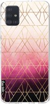 Casetastic Samsung Galaxy A51 (2020) Hoesje - Softcover Hoesje met Design - Pink Ombre Triangles Print