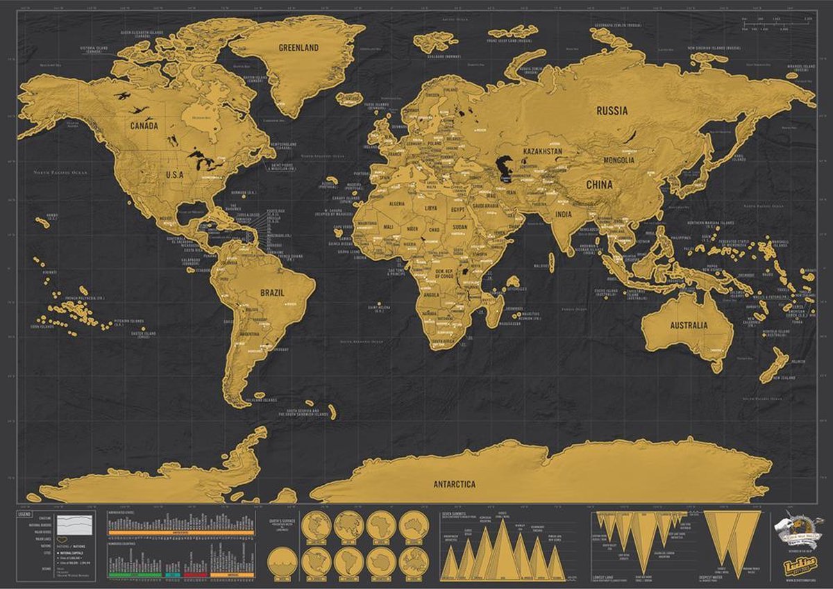 Hangen Obsessie Verbinding Luckies Kras Wereldkaart - Scratch Map Deluxe - Reiseditie | bol.com