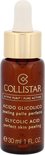 Bruine glazen fles met gouden dop, Collistar Attivi Puri Glycolic Acid, 30 ml.