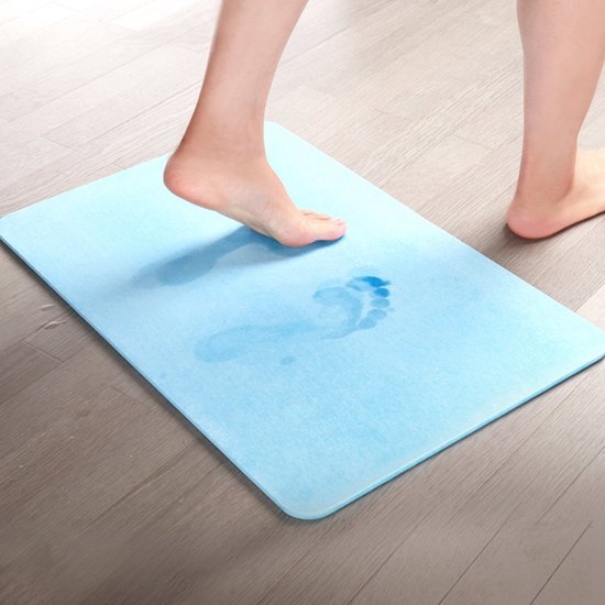 Absorberende Anti-slip Badmat 60 x 40 cm - Blauw