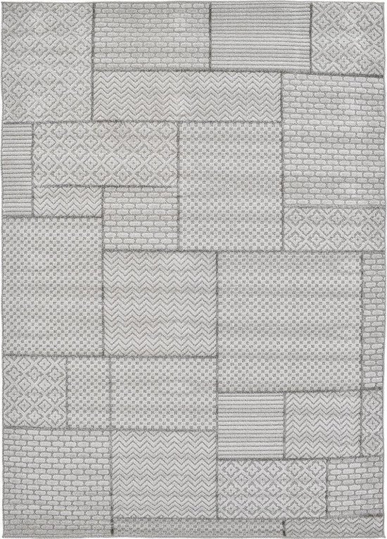 Ikado Modern tapijt grijs, binnen en buiten 120 x 170 cm