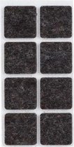 8x Zwarte vierkante meubelviltjes/antislip noppen 2,5 cm - Beschermviltjes - Stoelviltjes - Vloerbeschermers - Meubelvilt - Viltglijders