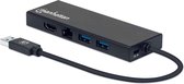 Manhattan 152846 interface hub USB Type-A 5000 Mbit/s Zwart