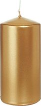 1x Gouden cilinderkaars/stompkaars 6 x 12 cm 40 branduren - Geurloze goudkleurige kaarsen - Woondecoraties