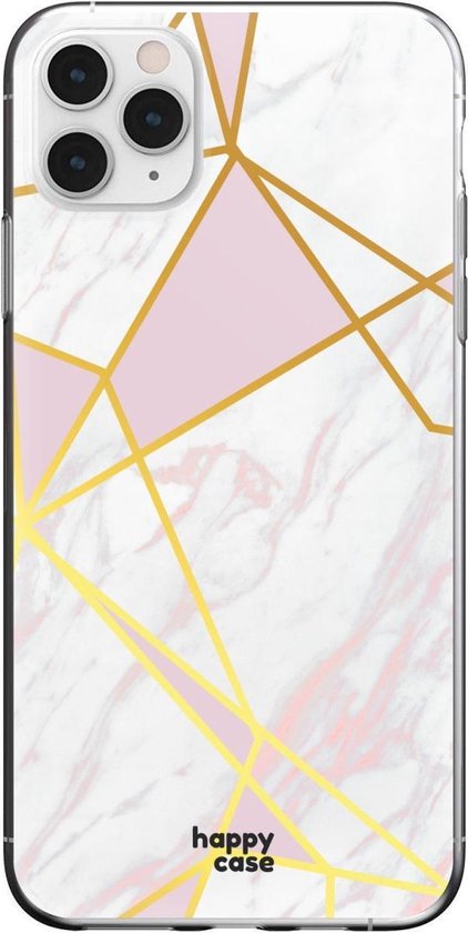 HappyCase iPhone 11 Pro Max Hoesje Flexibel TPU Roze Marmer Print