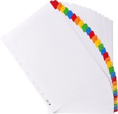 10x Tabbladen karton 160g - geplastificeerde, gekleurde tabs - 31 tabs - 1 tot 31 - A4, Wit