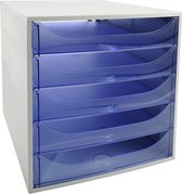 24x Ladenblok ECOBOX - 5 laden - A4+, Grijs/ijsblauw transparant