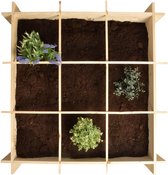 Houten vierkante meter tuin 9-vaks 100 cm - Minigarden - Moestuin aanleggen - Groente/kruiden planten in houten bak