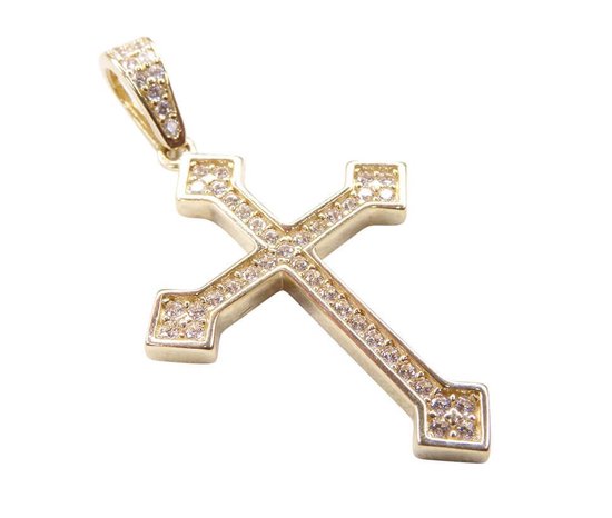 14 karaat gouden hanger met kruis - 21 mm x 13 mm