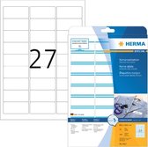Naambadge etiket Herma 4513 63.5 x 29.6 mm wit / blauw