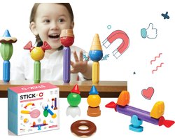 Stick-O Role Play Set - 26 onderdelen - magnetisch speelgoed - speelgoed 1 jaar - peuter speelgoed jongens en meisjes - baby speelgoed - speelgoed jongens 2 jaar