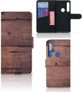 Smartphone Hoesje Motorola One Action Book Style Case Old Wood