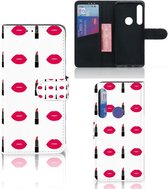 Motorola One Action Telefoon Hoesje Lipstick Kiss