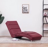 Massage chaise longue kunstleer wijnrood