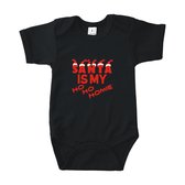 Rompertjes baby met tekst - Santa is my ho ho homie - Romper zwart - Maat 62/68