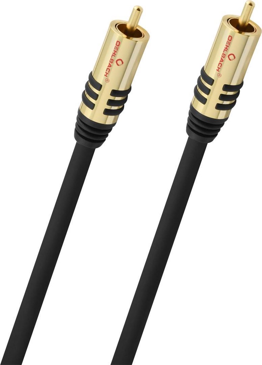 Oehlbach NF Sub Cinch Audio Aansluitkabel [1x Cinch-stekker - 1x Cinch-stekker] 2.00 m Zwart Vergulde steekcontacten