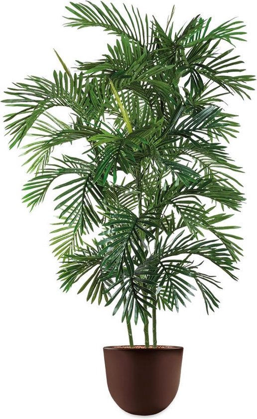 HTT - Kunstplant Areca palm in Eggy bruin H190 cm