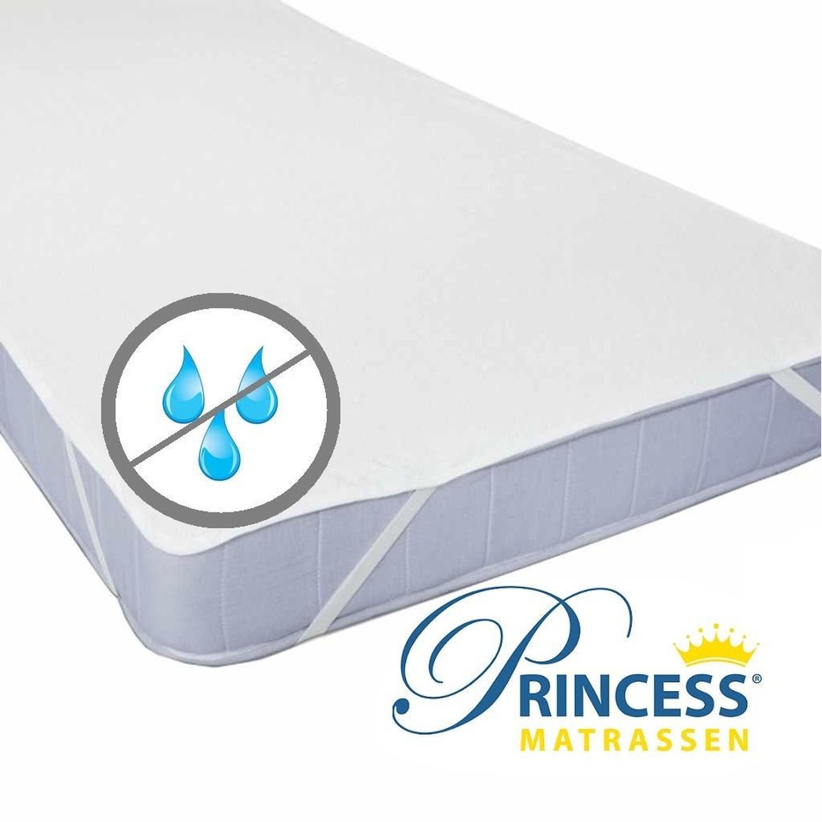 Waterdichte -Hoeslaken-matrasbeschermer voor baby ledikant - Wit - 60x120 cm - Princessmatrassen