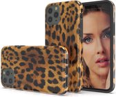 Apple iPhone 11 Luipaard Design Back Cover Hoesje - Zwart & Geel