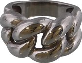 Ring met Grote Schakel - RVS - Ringmaat 19 - Zilverkleurig
