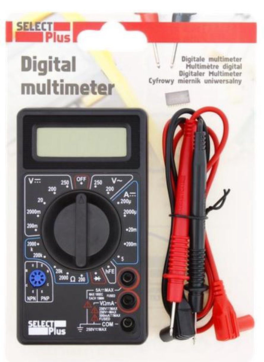Digitale Multimeter - Meetkabels - Spanningmeter - Compact Formaat -  Digitale... | bol.com