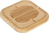relaxdays snijplank bamboe - houten plank - voor vlees - antislip - broodplank - plankje