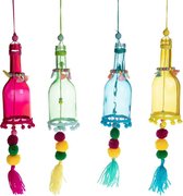 Gekleurde hangers van glas (4 stuks)