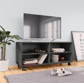 Tv-meubel met wieltjes 90x35x35 cm spaanplaat grijs