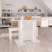 Eettafel 110x60x75 cm spaanplaat hoogglans wit
