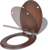 Toiletbril soft-close simpel ontwerp MDF bruin