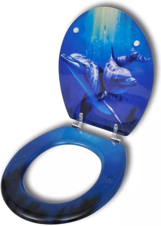 stam Bevestigen aan Kauwgom WC-bril met MDF deksel en dolfijn-ontwerp | bol.com