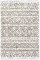 Tapijt Berber shaggy hoogpolig 80x150cm PP zandkleurig en beige