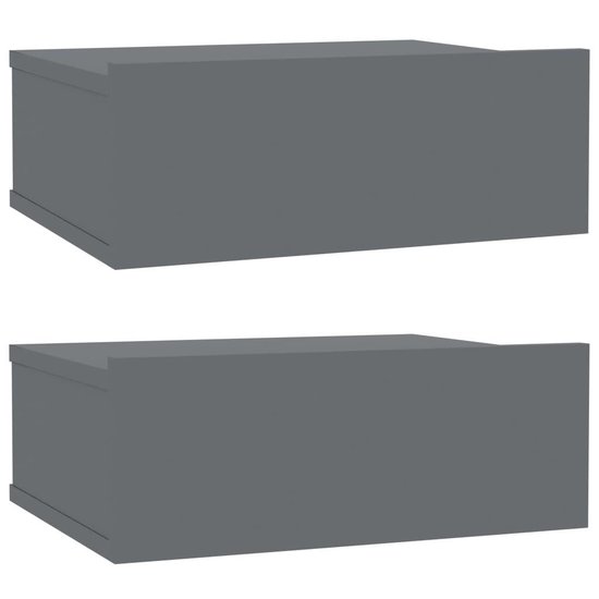 Nachtkastjes 2 St Wandgemonteerd 35x35x20 Cm Hoogglans Wit