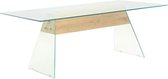 Salontafel 110x55x40 cm MDF en glas eikenkleur