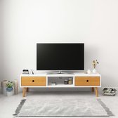 Tv-meubel 120x35x35 cm massief grenenhout wit