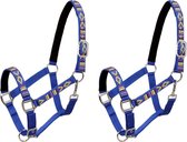 Hoofdstellen voor paard maat pony nylon blauw 2 st