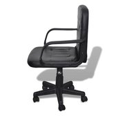 Bureaustoel leer met exclusief design zwart 59 x 51 x 81-89 cm