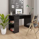 Bureau 110x60x73 cm spaanplaat hoogglans zwart