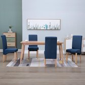 Eetkamerstoelen 4 st stof blauw