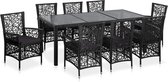 9-delige Tuinset poly rattan zwart