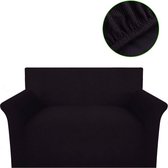Bankhoes stretch polyester ribstof bruin