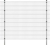 Dubbelstaafmatten en palen 2008x1830 mm 8 m zilverkleurig