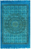 Kelim vloerkleed met patroon 160x230 cm katoen turquoise