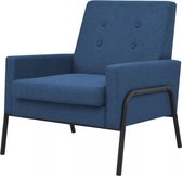 Fauteuil staal en stof blauw