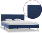 Bedframe stof blauw 140x200 cm