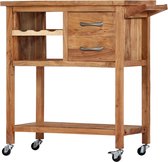 Keukentrolley 80x45x91 cm massief acaciahout