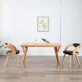 Eetkamerstoelen 2 st gebogen hout en kunstleer zwart