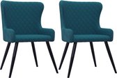 Eetkamerstoelen 2 st fluweel blauw