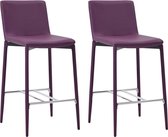 Barstoelen 2 st kunstleer paars