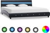 Bedframe met LED kunstleer zwart 180x200 cm